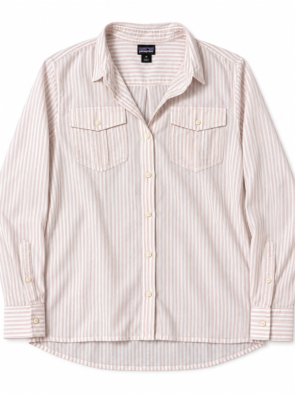 Patagonia Women’s Striped Button-Up Shirt – Size Medium